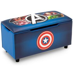 the captain's chest is decorated with avengers stickers