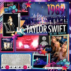 the layout for taylor swift's we got tickets album, with photos and text