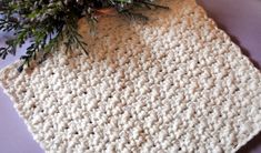 a crocheted place mat with a plant on top