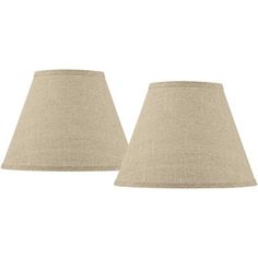 two lamps are shown side by side, one is beige and the other is white