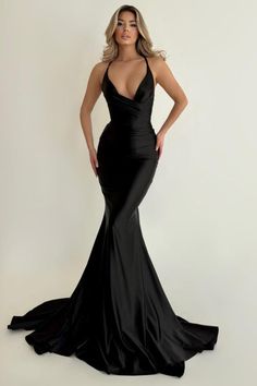 Black Halter Neck Prom Gown with Pleats Simple Prom Dress Black, Simple Black Prom Dress, Prom Dress Black, Formal Prom Dresses Long, Mermaid Prom Dress, Simple Prom Dress, Prom Dresses Sleeveless, Prom Dress Styles, Prom Dresses For Sale