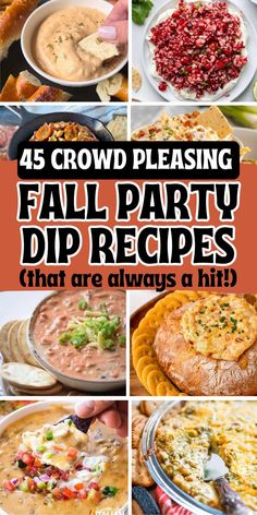 The best fall dip recipes for parties and potlucks, including warm dip and cold dip recipes that you can make ahead for a party, movie night, Halloween, or Thanksgiving. Party Snacks For A Crowd, Fall Dips, Snacks For A Crowd, Inexpensive Appetizers, Fall Dip, Cold Dip, Cold Dip Recipes, Yummy Appetizers Parties, Best Dip Recipes