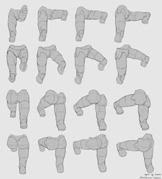 an image of a person doing yoga poses in different positions and sizes, all with their hands on their hips