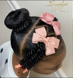 Natural Hairstyles For Kids, Hairstyles For Kids, Natural Hairstyles, Cute Hairstyles, African American, Braids, Hairstyles, Pink