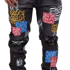 Black skinny fit pants with multiple patches and paint splatters.  Sew on your patches or Design your custom patches!  3 patches for $20. Edgy Patchwork Cotton Bottoms, Urban Style Cotton Bottoms With Paint Splatter, Urban Cotton Bottoms With Paint Splatter, Urban Style Paint Splatter Cotton Bottoms, Black Cotton Bottoms With Graffiti Print, Emo Patches, Dark Streetwear, Clothes Alternative, Crust Pants