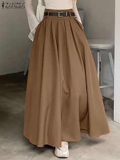 Elegant Long Skirt Outfits, Korean Skirts, Maxi Skirt Outfit Summer, Vintage Long Skirt, Rok Outfit, Long Skirt Casual, Hijabista Fashion, Long Skirt Fashion, Long Skirt Outfits