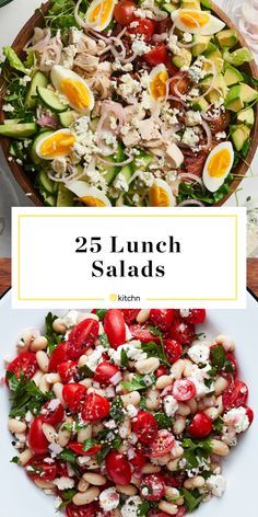 the 25 lunch salads are ready to be eaten on the gourmet menu