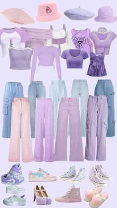 Pastel Wardrobe Pastel Spring Outfits Aesthetic, Womens Pastel Outfits, Kawaii Capsule Wardrobe, Pastelcore Aesthetic Outfits, Pastel Danish Outfit, Pastel Concert Outfit, Cute Pastel Outfits Aesthetic, Pastel Outfit Winter, Pastel Clothing Aesthetic