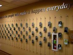 a wall that has pictures on it with the words everyone who make it happen everyday