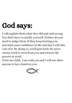 a poem written in black and white with the words god says