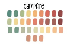 the words campfire written in different colors