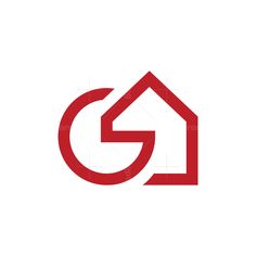 the letter g is made up of two red arrows and an arrow in the shape of a house