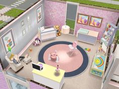 this is an image of a dollhouse with lots of furniture and accessories in it