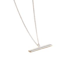 The feminine Sterling Silver Flow T-Bar Necklace is a sophisticated blend of elegance and modern style. Hand made with meticulous attention to detail, this necklace features a sleek, horizontal t-bar pendant that gracefully anchors the piece, symbolising balance and harmony.   Its minimalist design makes it versatile, perfect for both casual and formal wear, while its subtle femininity adds a touch of grace to your everyday ensemble. Ideal for those who appreciate simplicity with a hint of moder Modern Sterling Silver Bar Necklace As Gift, Elegant Sterling Silver Bar Necklace, Silver Sterling Silver Bar Necklace With Rectangular Pendant, Minimalist Bar Necklace With Customized Rectangular Pendant, Minimalist Sterling Silver Bar Necklace With Rectangular Pendant, August Birthstone Jewelry, July Birthstone Jewelry, Creating Jewelry, Men's Jewelry Rings