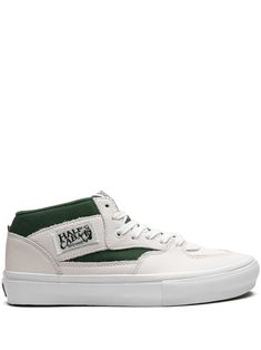 white/dark green calf leather panelled design logo patch to the side logo patch at the tongue round toe front lace-up fastening waffle sole These styles are supplied by a premium sneaker marketplace. Stocking only the most sought-after footwear, they source and curate some of the most hard to find sneakers from around the world. Green Vans, Vans Skate, Vans Shop, Sneakers White, Design Logo, Womens Shoes Sneakers, Patch Logo, Me Too Shoes, Calf Leather