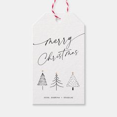 a christmas gift tag with the words merry christmas on it