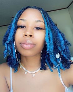 Blue Locs, Color Locs, Dyed Dreads, Blue Dreads, Loc Colors, Dyed Locs, Colored Dreads, Colored Locs, Loc Ideas