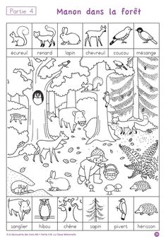 the worksheet for an english language lesson with pictures of animals and trees