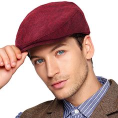 PRICES MAY VARY. ★【VERY POPULAR】The newsboy cap is popular among groups of people in the United Kingdom, Ireland, and North America. such as in San Francisco, California and Boston.The hat became popular in North America since the 19th century. ★【MATERIAL AND FUNCTION】High quality wool blend tweed fabric,30% Wool 70% Polyester.Tweed is a rough, woolen fabric,of a soft texture,more closely woven.The caps attach in the front to a hard brim that both provides protection from the sun and helps the c Irish Hat, Ivy Hat, Cabbie Hat, Men's Vintage Style, Military Cap, Berets Cap, Winter Knit Hats, Vintage Mens Fashion, Cap Mens