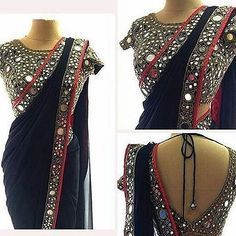 Mirror Work Saree Blouse, Arpita Mehta, Mirror Work Saree, Mirror Work Blouse Design, Mirror Work Blouse, Fancy Sarees Party Wear, Indian Saree Blouses Designs, Saree Designs Party Wear, Designer Saree Blouse Patterns