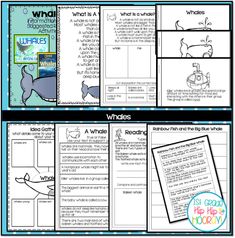 an interactive book about whales and other animals that are part of the ocean life unit