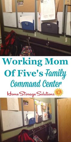 there is a sign that says working mom of five's family command center on the wall