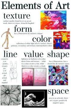 the elements of art are shown in this poster