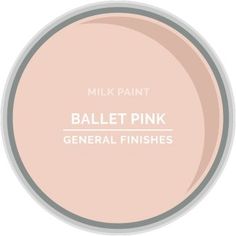 a pink paint bottle with the words ballet pink general finishes in white and grey on it