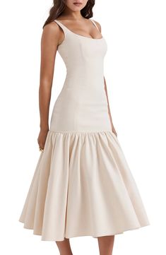 HOUSE OF CB Amore Midi Dress | Nordstrom Mia Ortiz, 00s Dresses, Cocktail Dress Long, Prom Dress Cocktail, Mermaid Midi Dress, Tulle Underskirt, Fitted Prom Dresses, Long Gowns, Long Cocktail Dress