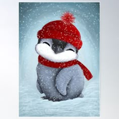 High-quality posters to hang in dorms, bedrooms or offices. Multiple sizes are available. Printed on 185gsm semi gloss poster paper. Additional sizes are available. Penguin Poster, Christmas Canvas Art, Animal Illustration Art, Penguin Christmas, Christmas Painting, Baby Penguins, Christmas Canvas, Christmas Penguin, Cute Penguins