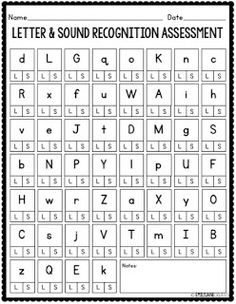 the letter and sound recognition worksheet is shown in black and white with an image of