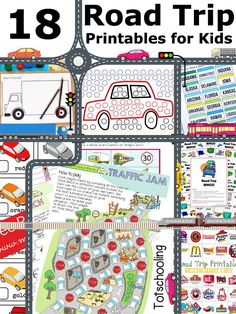 the road trip printables for kids are great to use in their homes and classroom