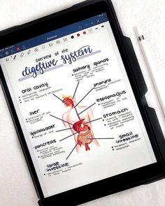 a tablet with an overview of the digest system on it and a pen next to it