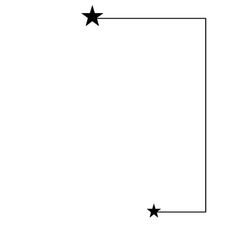 an empty square with three stars in the middle and one star on the bottom, as well as two smaller ones