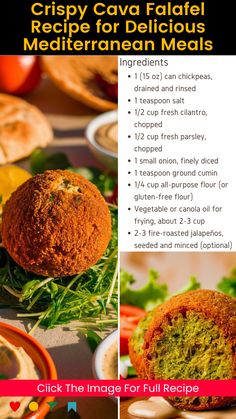 the recipe for crispy cava falafel is shown