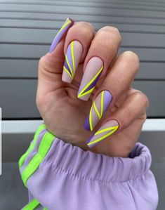 Yellow Nails Design, Neon Nails, Yellow Nails, Nail Art Summer, Pretty Acrylic Nails