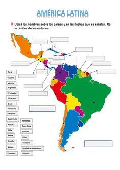 the latin america map with all states and their major cities in each country's capital