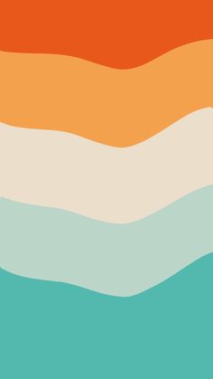 an orange, blue and green abstract background with horizontal lines in the center that are overlapping