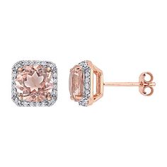 Earring Back: FrictionSetting: ProngStone: MorganiteStone Cut: RoundStone Millimeter Measurement: 7 Mm WidthMetal Color: RoseEarring Length: 8.7mmEarring Width: 8.7mmMetal: 18k Rose Gold Over SilverCare: Polishing ClothStone Type: 2 Simulated Morganite, 40 Cubic ZirconiaAuthenticity: Simulated StoneCountry of Origin: Imported Classic Rose Gold Gemstone Earrings, Halo Stud Earrings, Halo Earrings Studs, Pink Morganite, Morganite, Earring Backs, 18k Rose Gold, Jewelry Earrings Studs, Jewellery And Watches