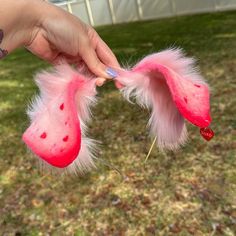 Valentines Day Puppy Ears Headband and large curled husky tail!

Pink floppy puppy ears with pink / red airbrush shading. Added red heart spots onto ears with heart “love” charm hanging from ear. PLEASE NOTE! THE LOVE CHARM WILL BE DIFFERENT THAN THE PHOTO, MY SUPPLIER FOR THE HEARTS IN THE PHOTO SOLD OUT, THE NEW HEART CHARM WILL BE SIMILAR!
Tail is 23 inches long with a belt loop! Tail comes with waist tie ribbon. Cute Lovecore, Puppy Ears And Tail, Puppy Ears Headband, Husky Tail, Ears And Tail Set, Puppy Ears, Puppy Time, Ears And Tail, Pink Puppy