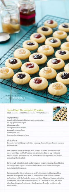 cookies are cooling on a rack with jams in the background