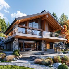 Original modern houses in the Chalet style Mountain Villa Design, Modern Chalet Architecture, Modern Village House Design, Modern Mountain House Plans, Chalet House, Swiss House, Modern Wooden House