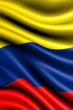 the national flag of colombia is waving in the wind with wavy lines and colors that are red, yellow, blue, and green