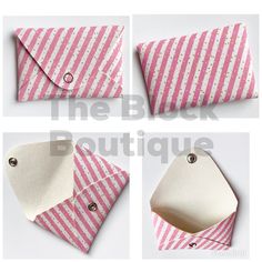 four different ways to fold an origami envelope with paper and button closures