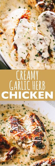 creamy garlic herb chicken is an easy and delicious dinner that's ready in under 30 minutes