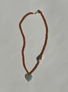 All My Heart Necklace – Marida Jewelry Orange Heart Beads For Jewelry Making, Orange Heart Beads Jewelry For Gift, Heart-shaped Orange Necklace For Gift, Orange Jewelry With Heart Beads For Gifts, Orange Heart Charm Jewelry, Orange Aventurine, Aventurine Necklace, All My Heart, With All My Heart