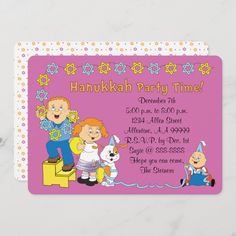 Hanukkah Card Party Invitation 7" x 5" Personalize