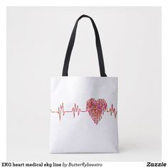 EKG heart medical ekg line Tote Bag Print Tote, Shoulder Tote, Shopping Trip