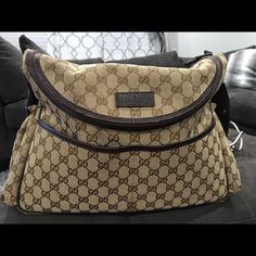 Authentic Gucci Diaper Bag In Great Condition. Minor Wear And Tear On Side - See Photo Gucci Shoulder Bag With Removable Pouch, Gucci Tote With Removable Pouch, Gucci Diaper Bag, Pre-owned Gucci Shoulder Bag For Travel, Pre-owned Gucci Bags For Shopping, Wear And Tear, Bags Gucci, Gucci Bags, Baby Bag