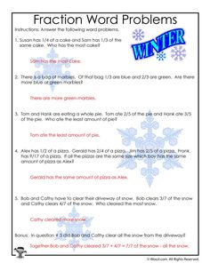 the winter word problem worksheet